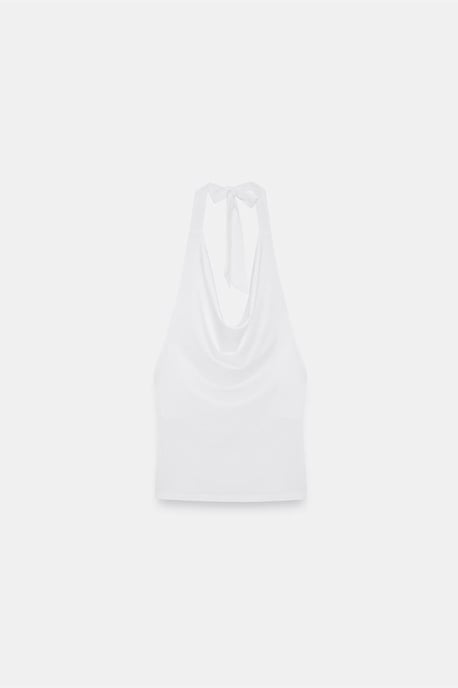 Ärmellose Bluse mit Schlauchkragen und Bindegürtel - Image 5