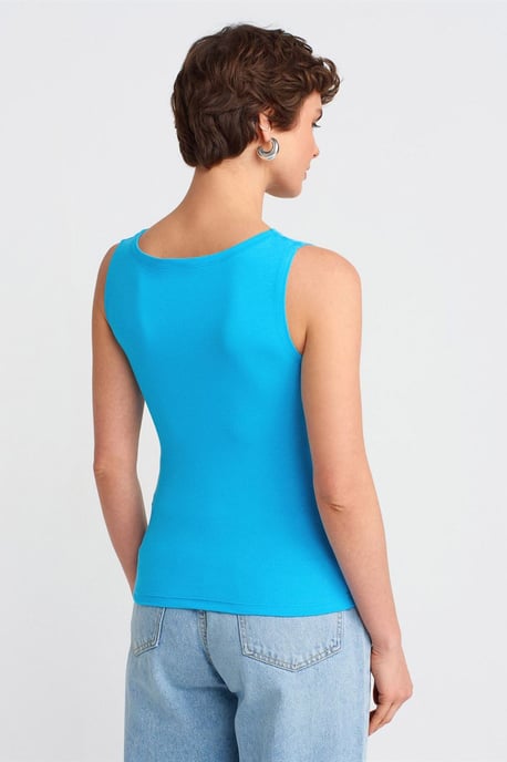 Ärmellose Slim-Fit Boot-Ausschnitt-Bluse - Image 2