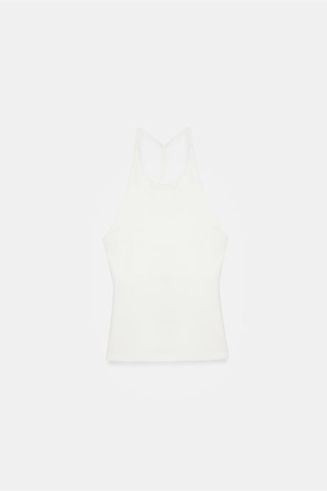 Schlanke Passform Halterneck Jersey Bluse - Image 5