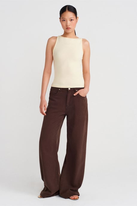 Rippoptik Neckholder Slim-Fit Bluse - Image 3