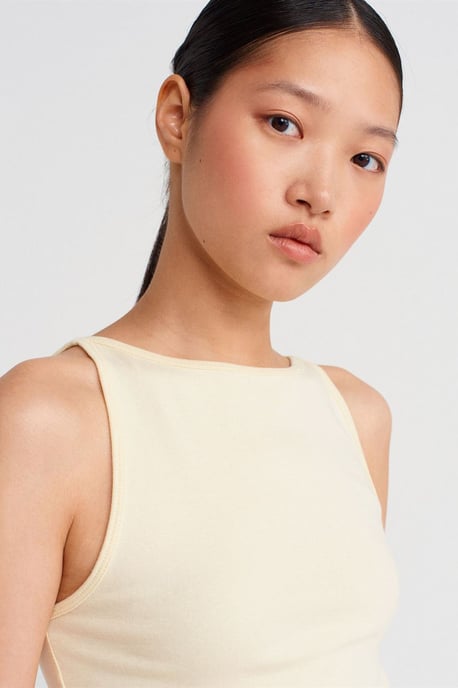 Rippoptik Neckholder Slim-Fit Bluse - Image 4