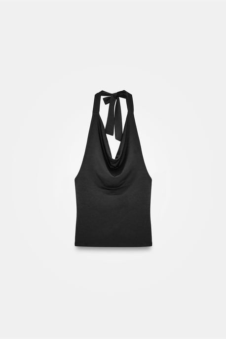 Ärmellose Bluse mit Schalkragen und Bindeband - Image 5