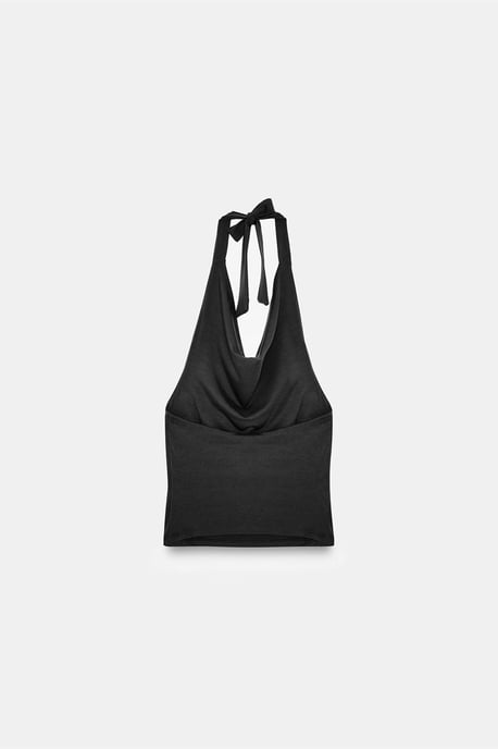 Ärmellose Bluse mit Schalkragen und Bindeband - Image 6