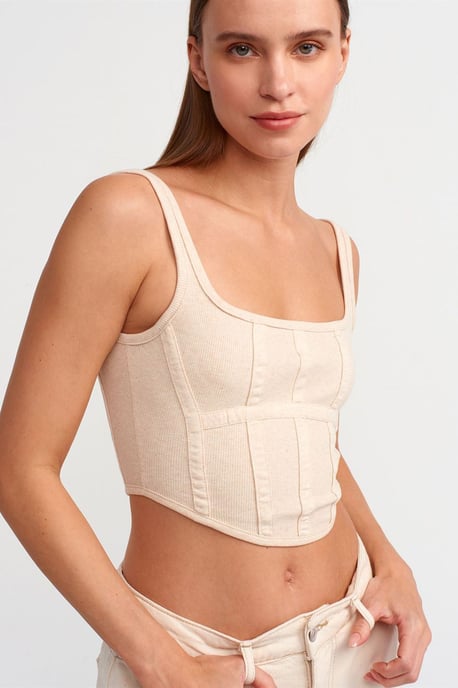 Tailliertes Crop-Corsagen-Top mit quadratischem Ausschnitt - Image 4