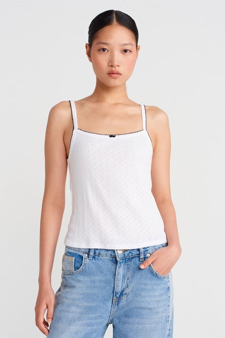 Strukturierte Baumwoll-Modal-Cami-Bluse - Image 1