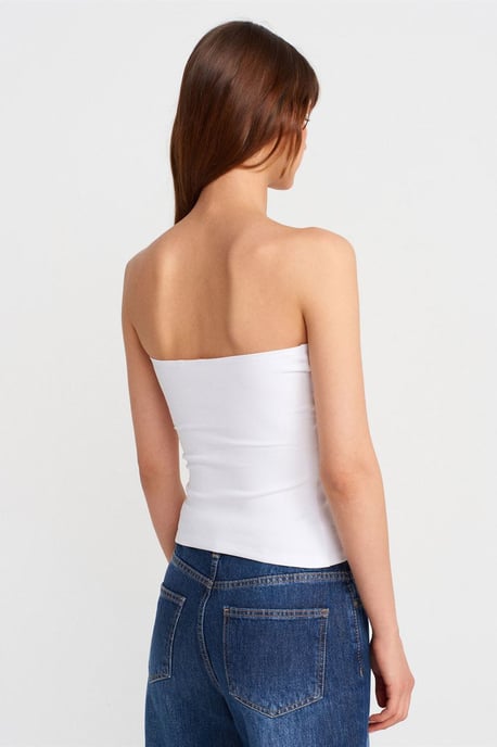 Trägerlose Slim-Fit-Jersey-Bluse - Image 2