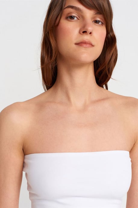 Trägerlose Slim-Fit-Jersey-Bluse - Image 3
