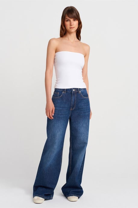 Trägerlose Slim-Fit-Jersey-Bluse - Image 4