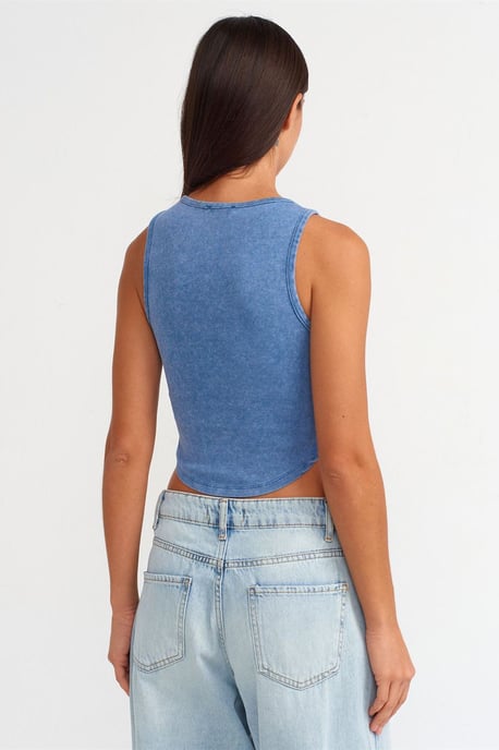 Damen Ripp-Top mit Knöpfen - Image 2