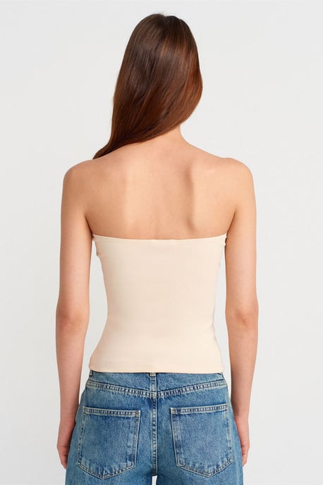 Trägerlose Slim-Fit-Jersey-Bluse - Image 2