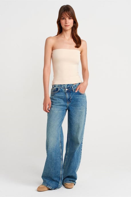 Trägerlose Slim-Fit-Jersey-Bluse - Image 4