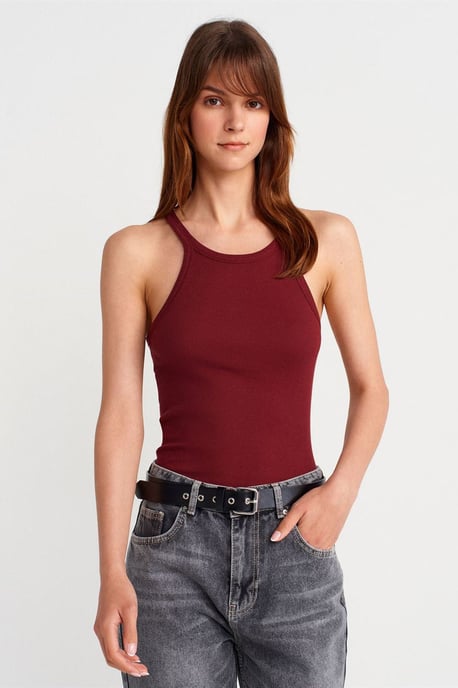 Rippstrick-Baumwoll-Ärmellose Cami-Bluse - Image 1
