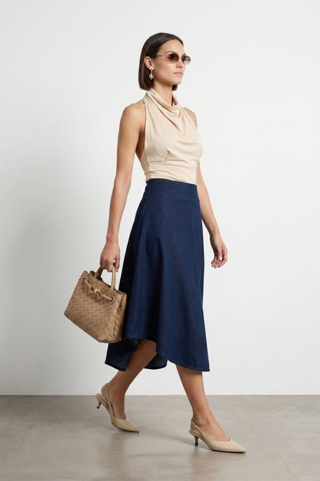 Taillierte ärmellose Bluse mit Schalkragen - Image 3