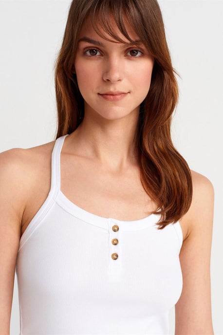 Schmale Passform Rippstrick Cami-Bluse - Image 3