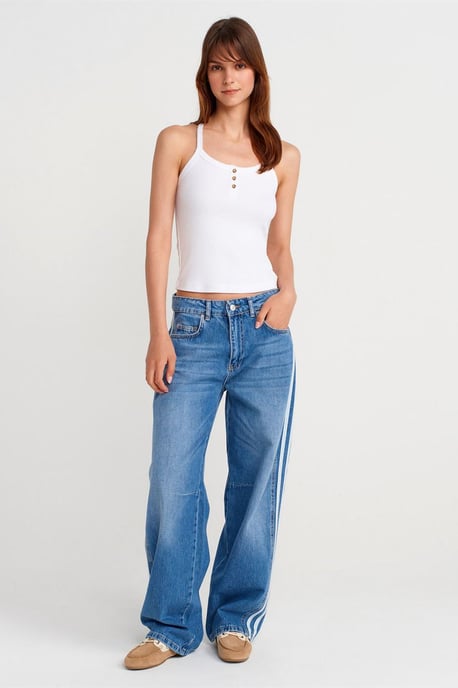 Schmale Passform Rippstrick Cami-Bluse - Image 4