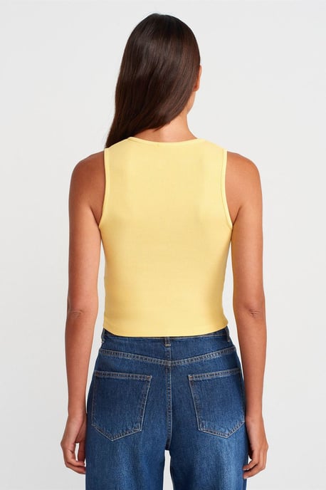 Damen geripptes Baumwollmischung Cropped Top - Image 2