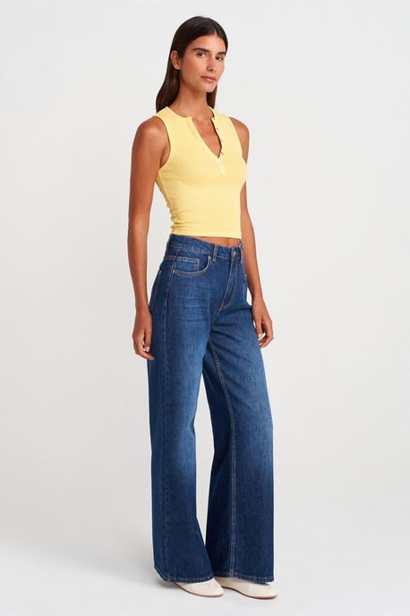 Damen geripptes Baumwollmischung Cropped Top - Image 4