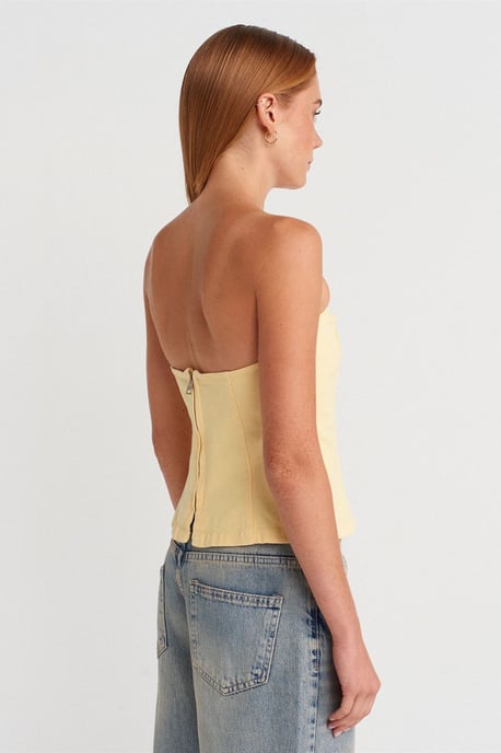 Trägerlose Taillierte Peplum-Bluse - Image 2