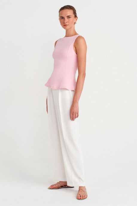 Taillierte ärmellose Peplum-Bluse - Image 4