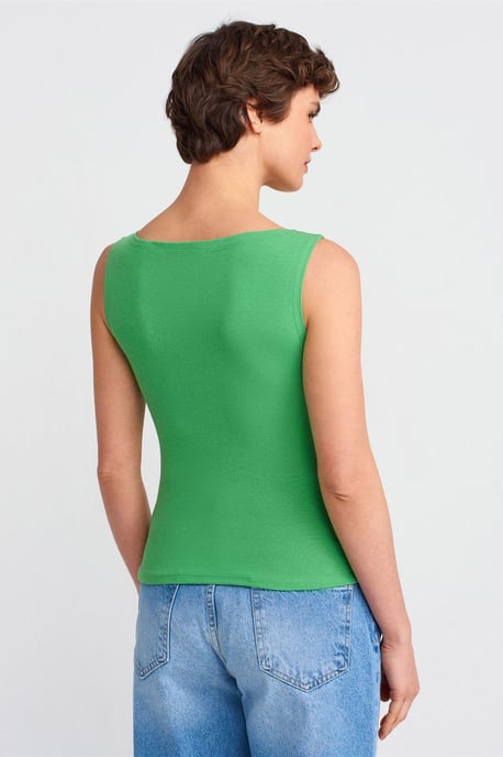 Ärmellose Slim-Fit Boot Hals-Bluse - Image 2