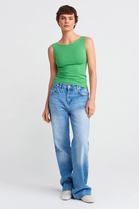 Ärmellose Slim-Fit Boot Hals-Bluse - Image 3