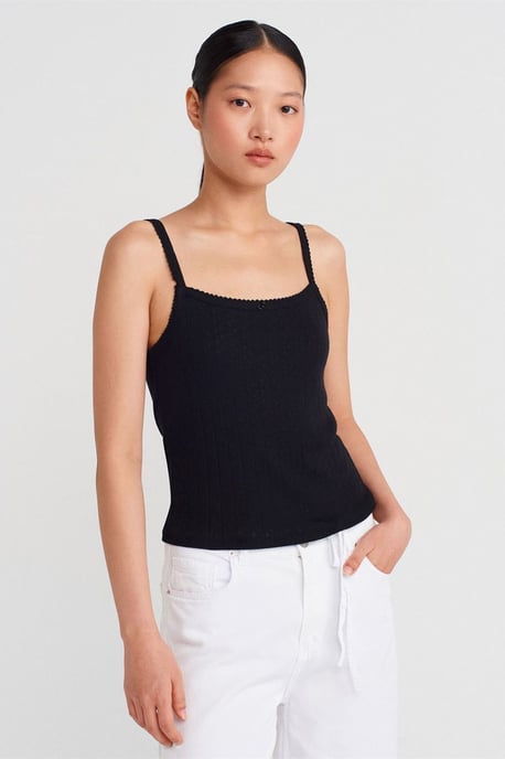 Strukturierte Baumwoll-Modal-Cami-Bluse - Image 1