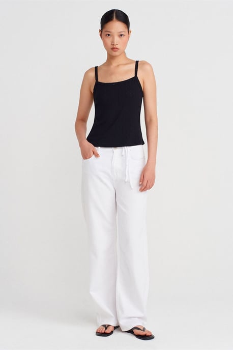 Strukturierte Baumwoll-Modal-Cami-Bluse - Image 3