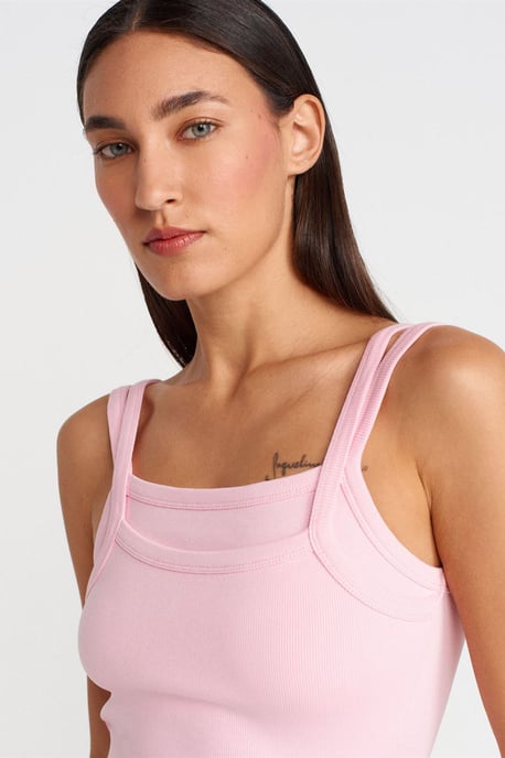 Rippenshirt ohne Ärmel mit quadratischem Ausschnitt - Image 3