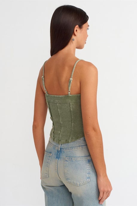 Geripptes quadratisches Crop-Top - Image 2