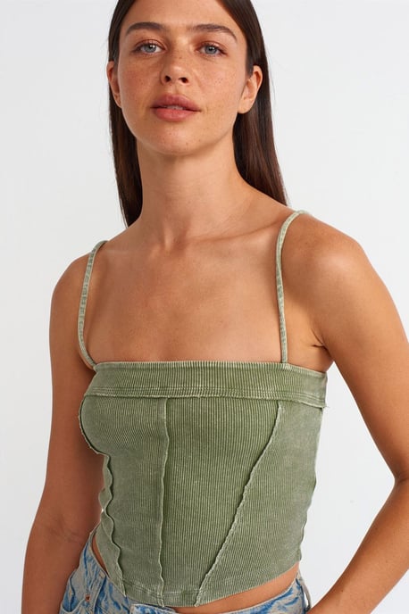 Geripptes quadratisches Crop-Top - Image 4