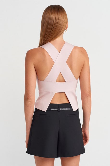 Ärmellose Cut-Out Strickbluse - Image 2