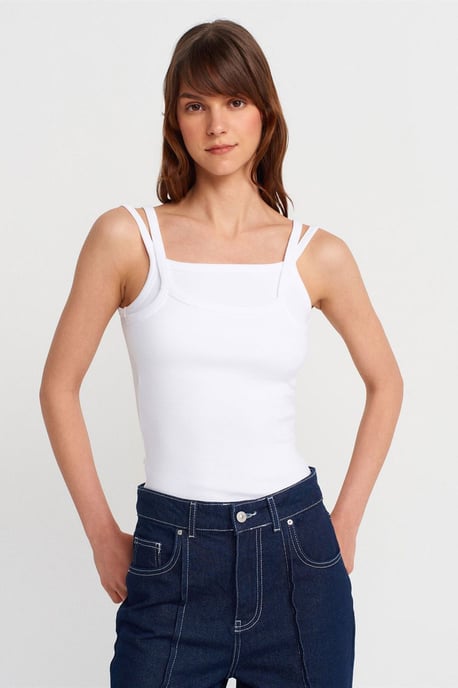 Rippenshirt ohne Ärmel mit Quadrat-Ausschnitt - Image 1