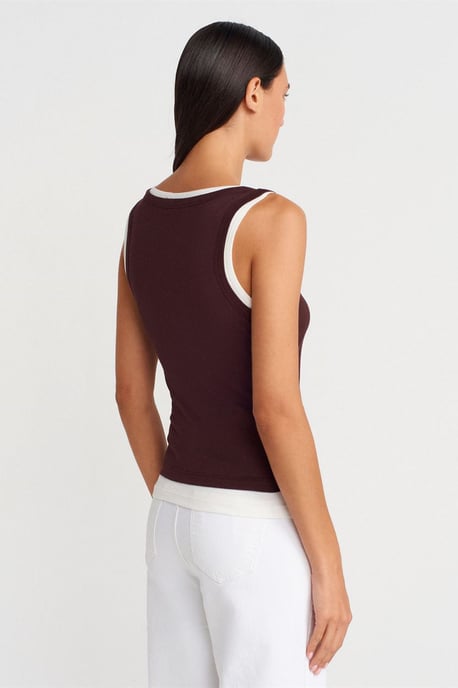 Rippstrick-Baumwoll-Ärmellose Cami-Bluse - Image 2