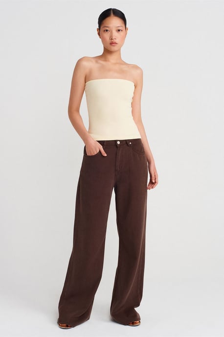 Trägerlose Slim-Fit-Jersey-Bluse - Image 3