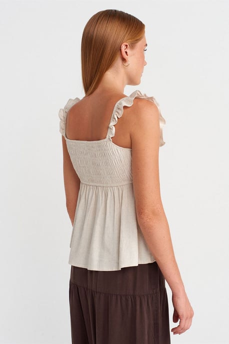 Ärmellose Bluse mit Quadrat-Ausschnitt und Schleifen-Front - Image 2