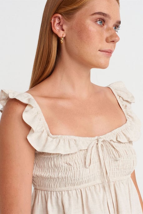 Ärmellose Bluse mit Quadrat-Ausschnitt und Schleifen-Front - Image 3