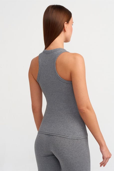 Gerippte Halsbandfreie ärmellose Bluse - Image 2