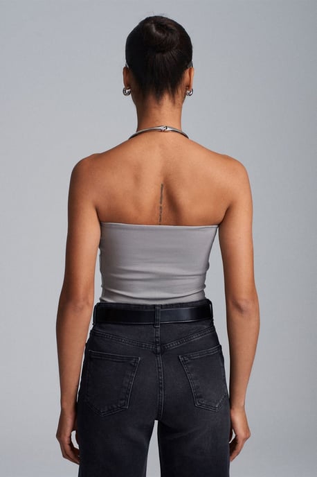 Trägerlose Bodycon Bandeau-Bluse - Image 2