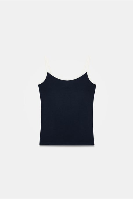 Farbblock Ripp-Ärmellose Bluse - Image 5