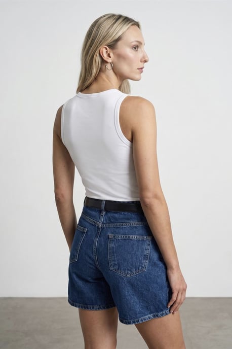 Bestickte ärmellose Slim-Fit-Jersey-Bluse - Image 2