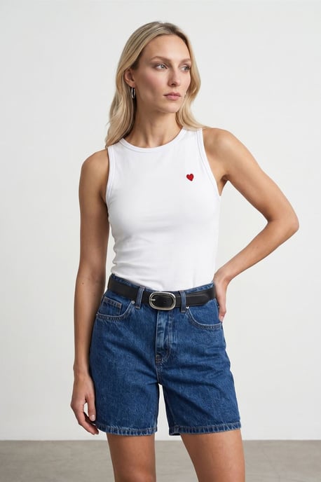 Bestickte ärmellose Slim-Fit-Jersey-Bluse - Image 3