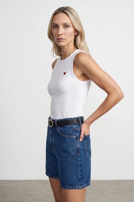 Bestickte ärmellose Slim-Fit-Jersey-Bluse - Image 4