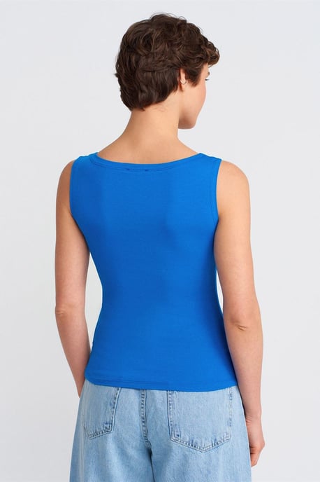 Ärmellose Slim-Fit Boot-Ausschnitt-Bluse - Image 2