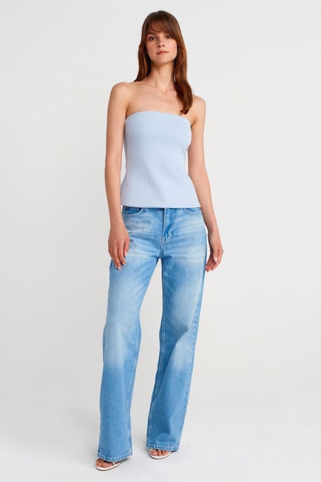 Trägerlose Slim-Fit Bandeau-Bluse - Image 4
