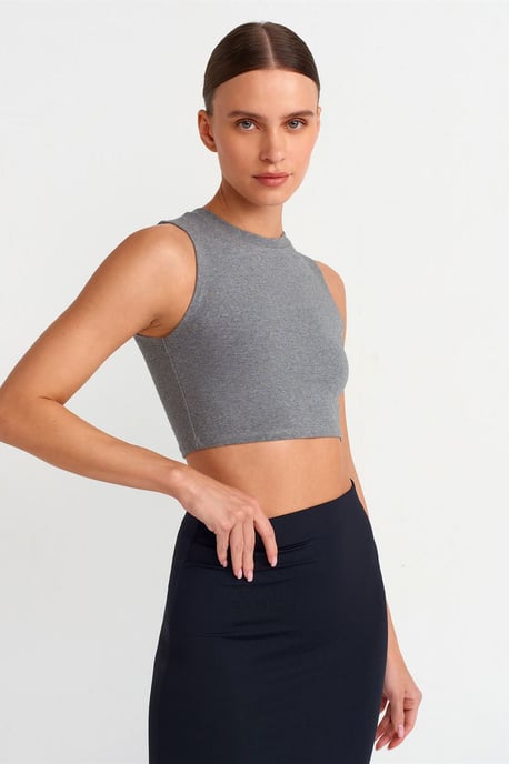Rippstrick-Baumwoll-Crop-Top - Image 1