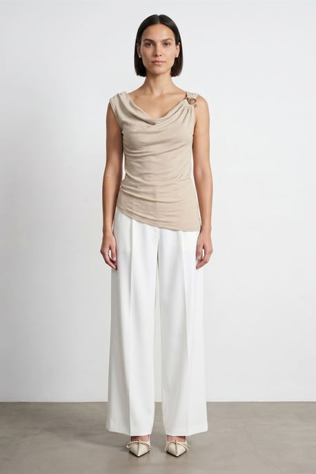 Ärmelloses Oberteil mit Cowl-Neck - Image 1