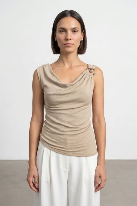 Ärmelloses Oberteil mit Cowl-Neck - Image 3