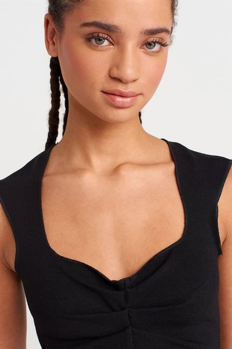 Taillierte Ärmellose Crop-Bluse mit Quadrat-Ausschnitt - Image 3