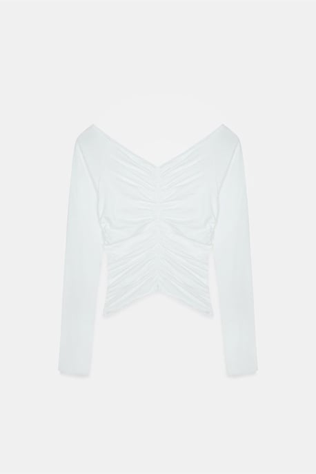 Schulterfreies cropped Top Bluse - Image 6