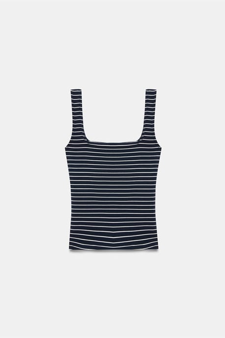 Gestreifte Rippstrick ärmellose Cami-Bluse - Image 6